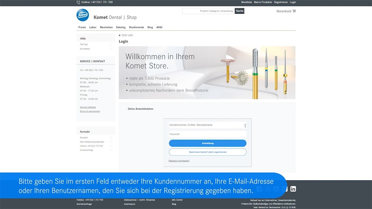 komet-dental-diao-video-onlineshop-tutorial-login-anleitung image 1