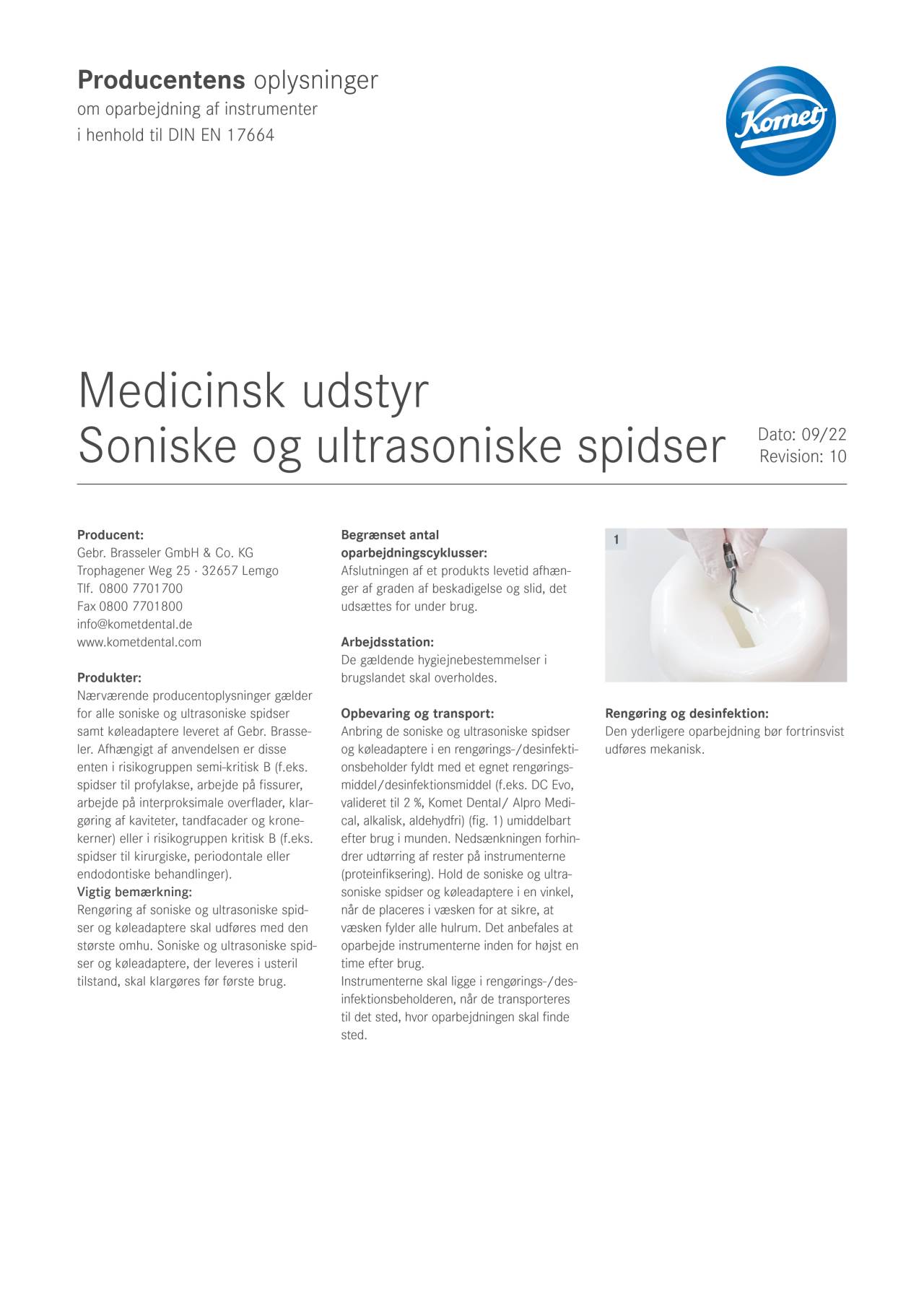 komet-dental-sonicline-herstellerinformation-aufbereitung-en-17664-2 image 1