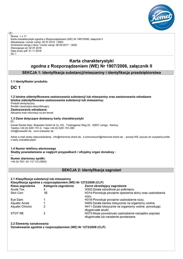 komet-dc1-sicherheitsdatenblatt-reinigung-desinfektion-pdf image 1