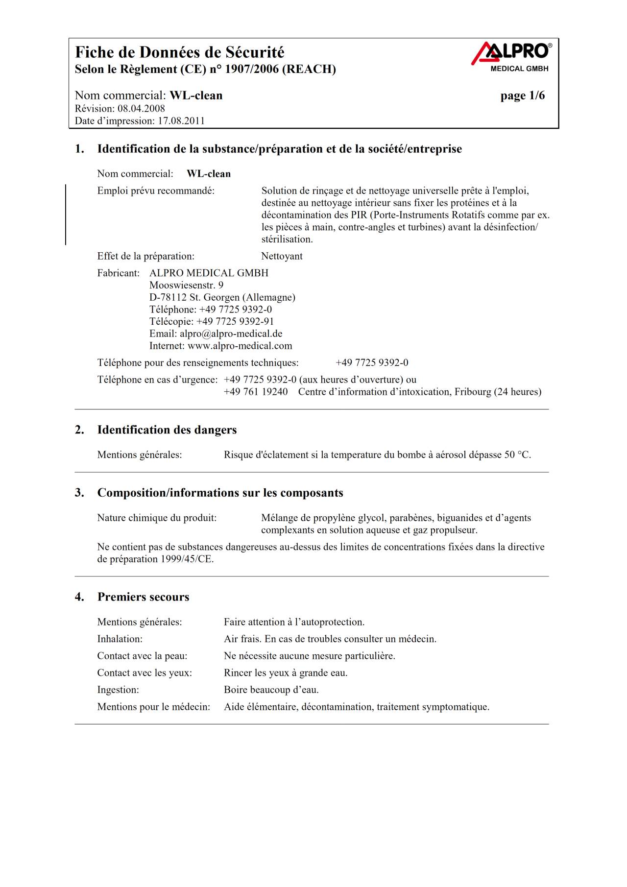 komet-dental-diao-sicherheitsdatenblatt-wl-clean-reiniger image 1