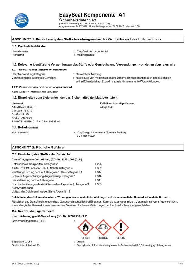 komet-bioseal-easyseal-sdb-a1-sicherheitsdatenblatt image 1