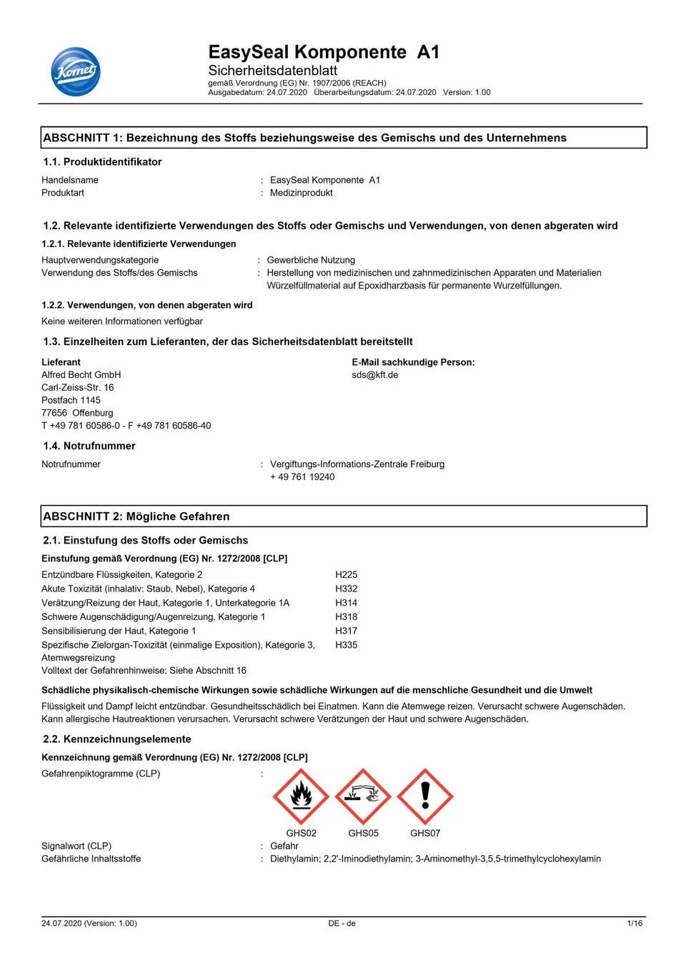 komet-bioseal-easyseal-sdb-a1-sicherheitsdatenblatt image 1