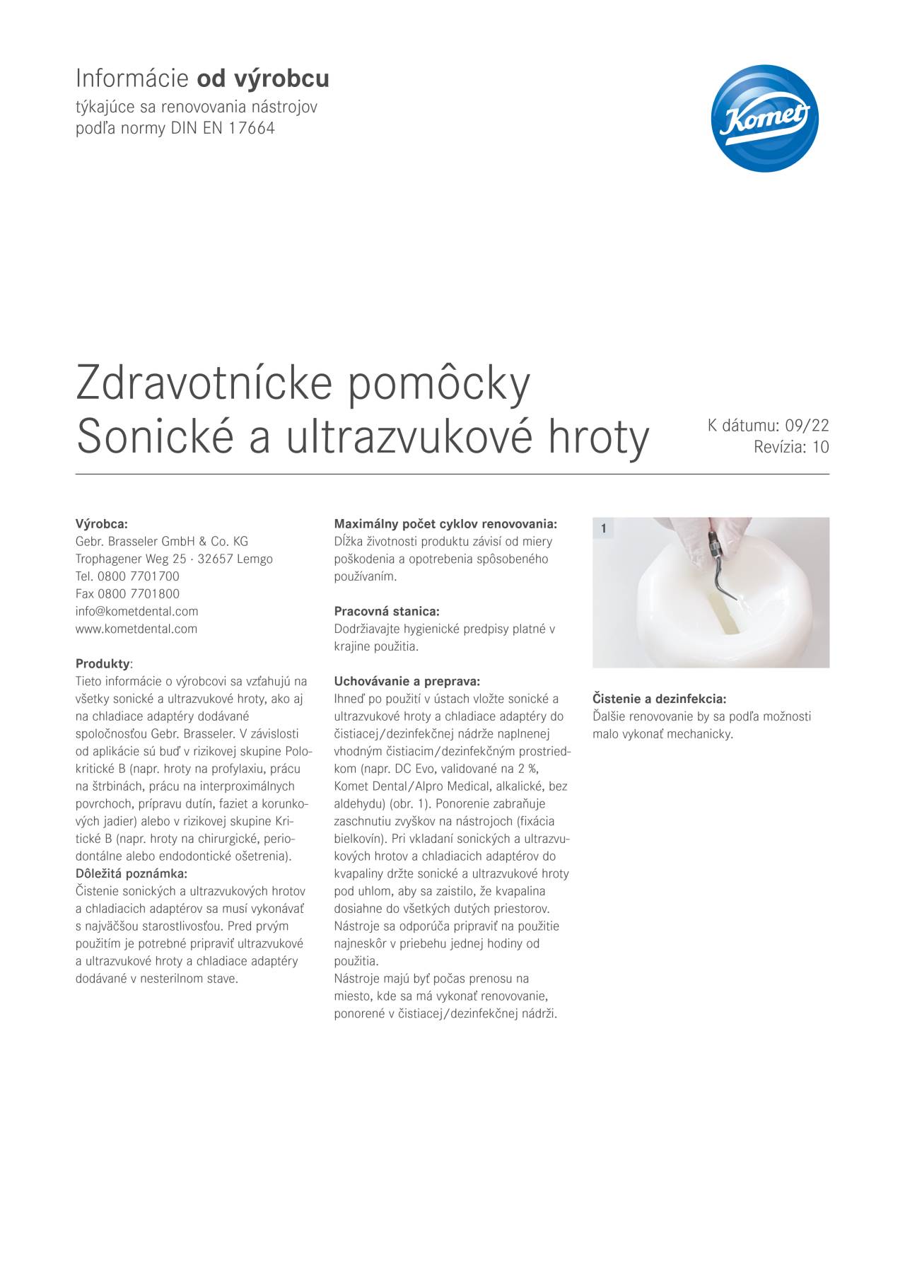 komet-dental-sonicline-sk-herstellerinfo-aufbereitung-pdf image 1