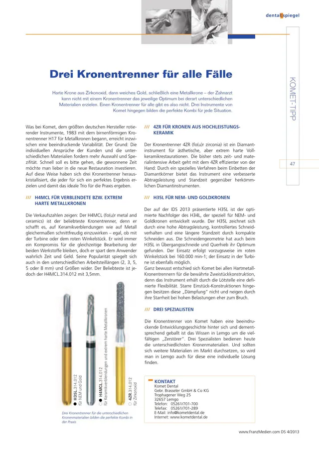 komet-diao-komet-tipp-kronentrenner-heft-04-2013 image 1