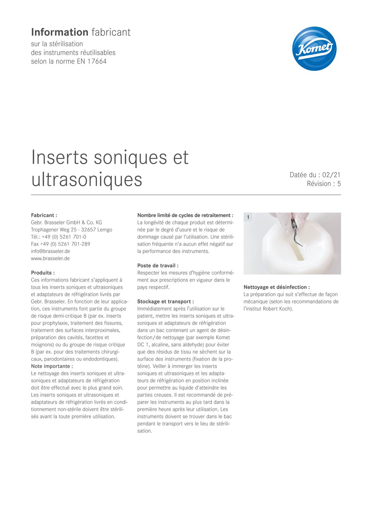 komet-dental-diao-inserts-herstellerinformation-sterilisation-iso-17664 image 1