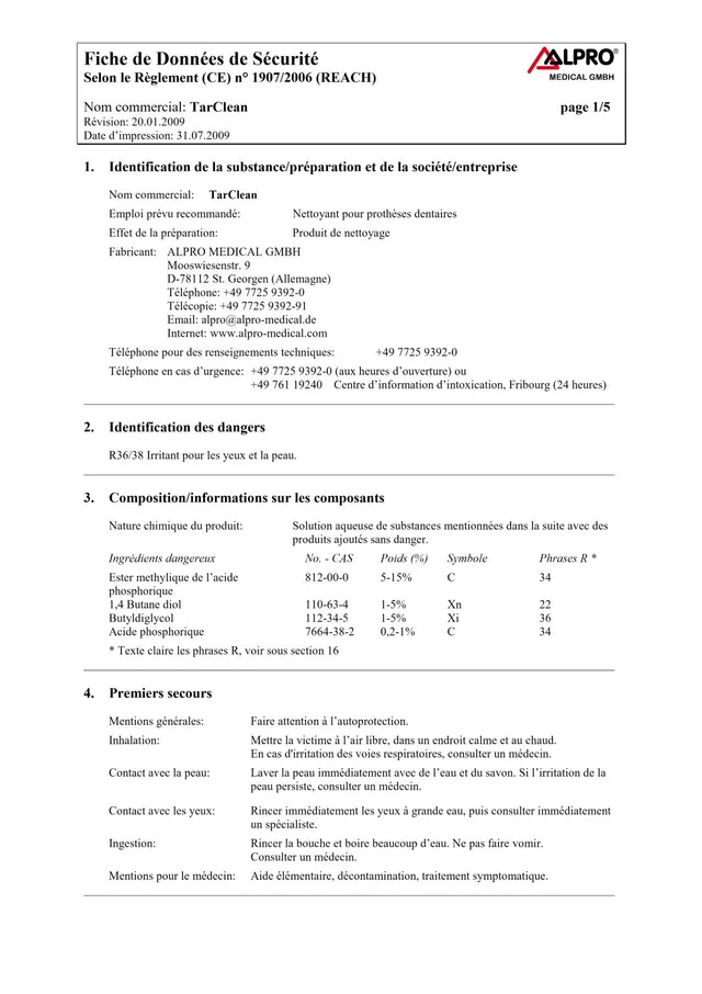 alpro-tarclean-sicherheitsdatenblatt-sdb-hygiene image 1