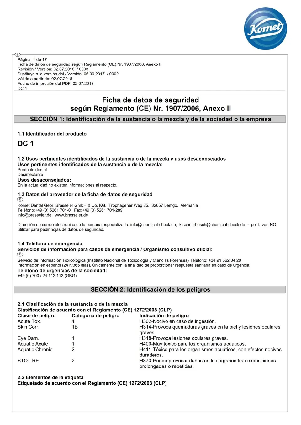komet-dental-dc1-sicherheitsdatenblatt-reinigungs-desinfektionsmittel image 1