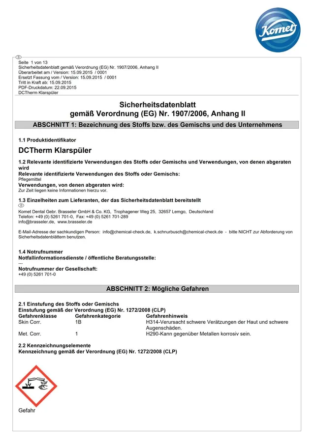 komet-diao-dctherm-klarsp-ler-sicherheitsdatenblatt image 1