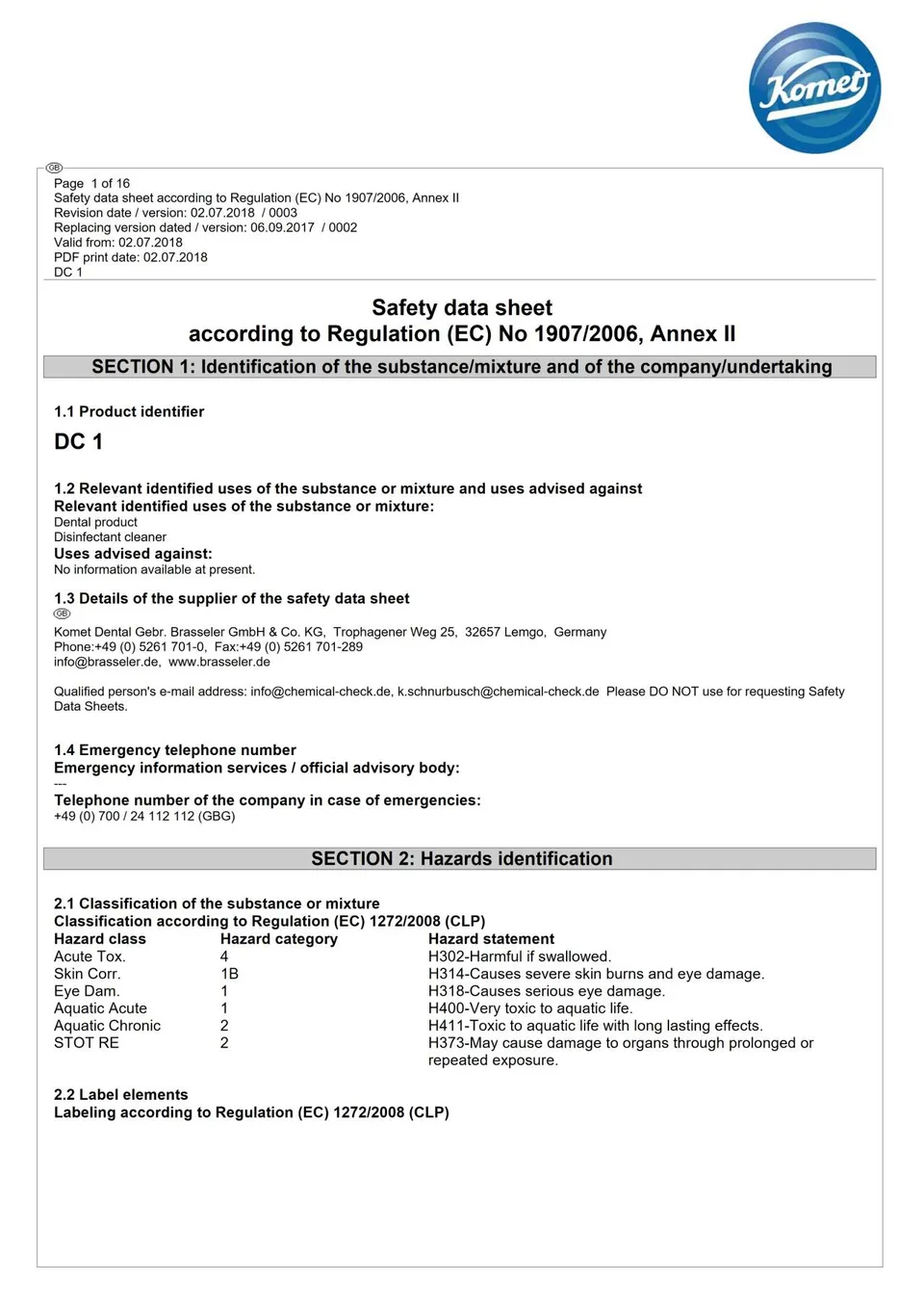 komet-dc1-sicherheitsdatenblatt-reinigung-desinfektion-sdb image 1