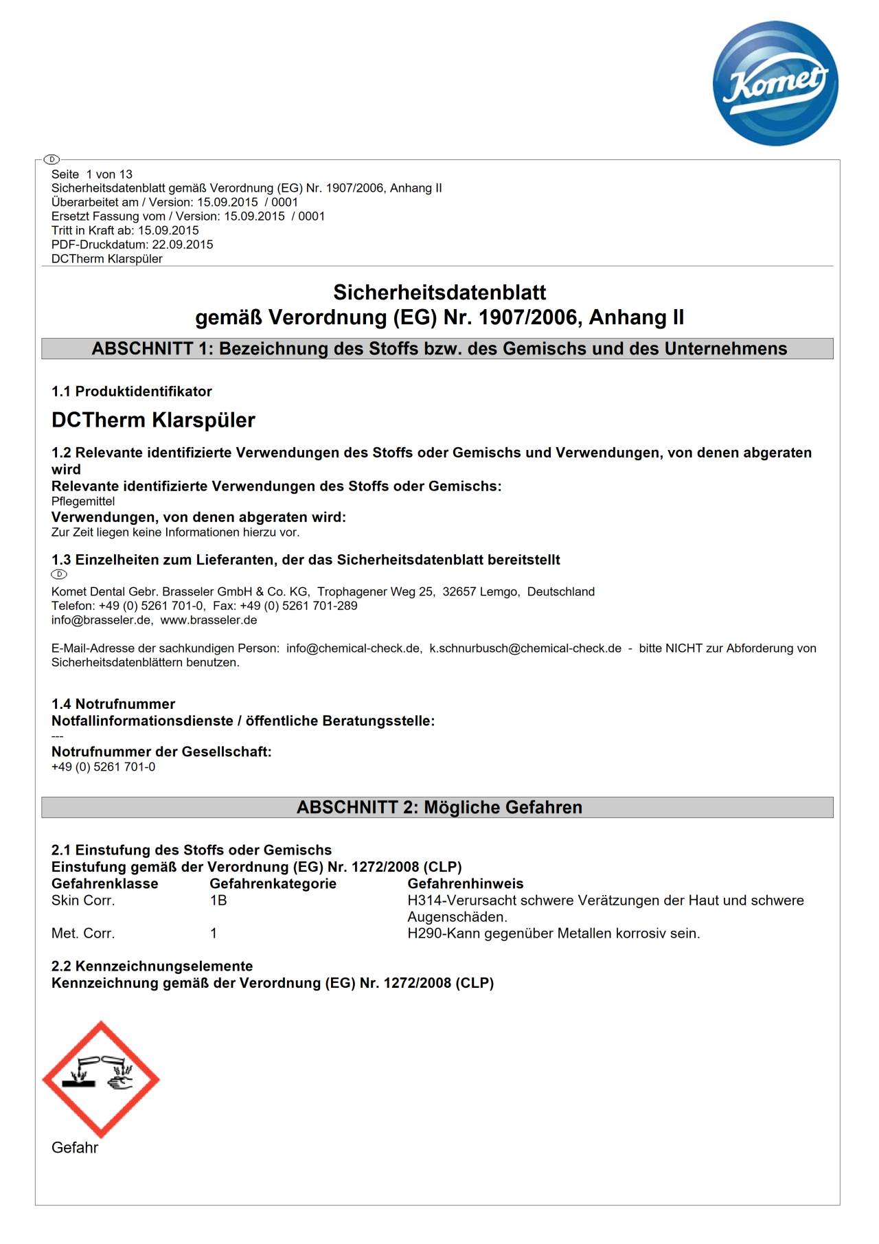komet-diao-dctherm-klarsp-ler-sicherheitsdatenblatt image 1