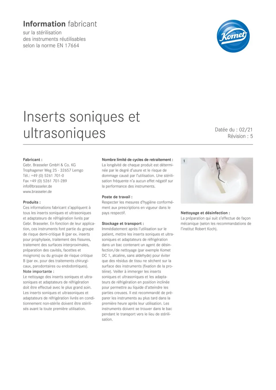 komet-dental-diao-inserts-herstellerinformation-sterilisation-iso-17664 image 1