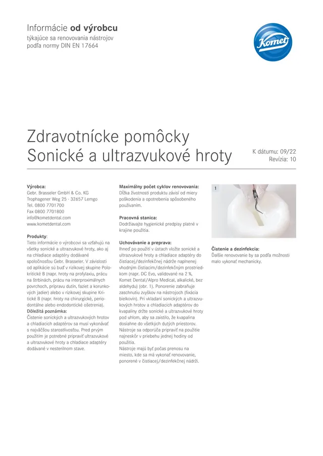 komet-dental-sonicline-sk-herstellerinfo-aufbereitung-pdf image 1