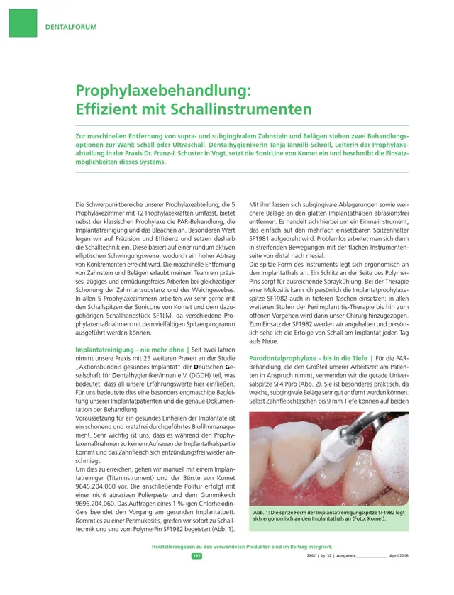 komet-sonicline-prophylaxebehandlung-fachbericht-04-2016 image 1